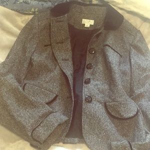 LOFT BlackGrey jacket with velvet neck
